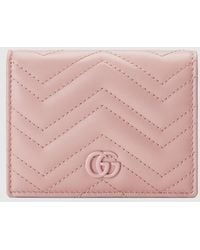 Gucci - ダブルg キルティング カードケース ウォレット, ピンク, Leather - Lyst