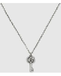 Gucci - Doppel G Schlüssel-Halskette - Lyst