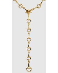 Gucci - Horsebit Lariat Necklace, -Toned Metal - Lyst