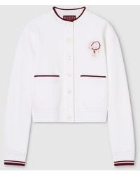 Gucci - Cotton Jersey Cardigan With Embroidery - Lyst
