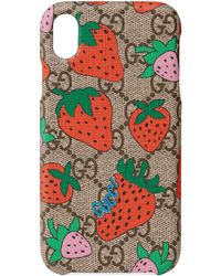Gucci Funda para iPhone XR con Strawberry - Neutro