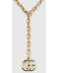 Gucci - Collana Con Catena E Pendente Gg Marmont - Lyst