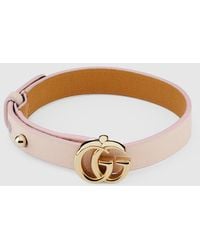 Gucci - Leather Bracelet With Double G - Lyst