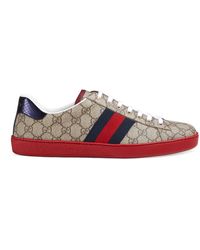 Gucci New Ace GG Supreme Low-top Sneaker - Natural