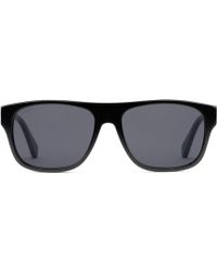 Gucci Sonnenbrille mit rechteckigem Rahmen aus Acetat - Schwarz
