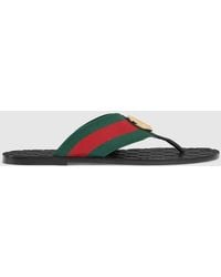 Gucci - Riviera Thong Sandal, Fabric - Lyst