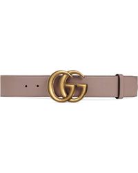 Gucci Leather Belt With Pearl Double G in Black Leather (Black) - Save 7% - Lyst