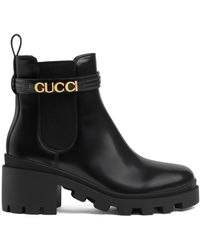 Gucci - Mid-heel Boot With Logo - Lyst