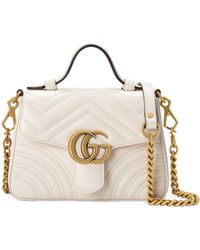 Gucci gg Marmont Mini Top Handle Bag - White
