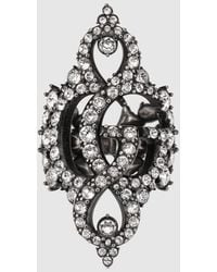Gucci - Gg Marmont Crystal Wide Ring - Lyst