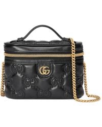 Gucci GG Matelassé Top Handle Mini Bag - Zwart