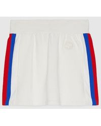 Gucci - Cotton Jersey Mini Skirt With Web - Lyst