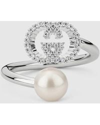 Gucci - Pearl And Crystal Ring - Lyst
