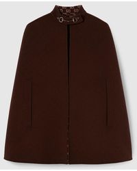 Gucci - Silk Wool Cape With Horsebit - Lyst