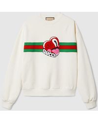 Gucci - Sweatshirt Aus Baumwolljersey Mit Print - Lyst
