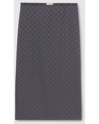 Gucci - Gg Cotton Silk Jacquard Skirt - Lyst
