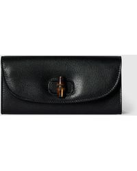 Gucci - Long Wallet With Bamboo, Leather - Lyst