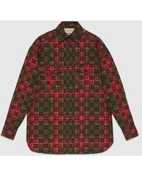 Gucci - gg Tartan Wool Shirt - Lyst