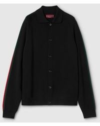 Gucci - Cárdigan De Punto Lana Seda Con Tribanda Web, Talla - Lyst