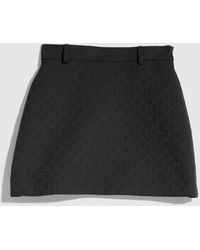 Gucci - Gg Cotton Blend Mini Skirt - Lyst