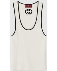 Gucci - Ribbed Tank Top With Intarsia - Lyst