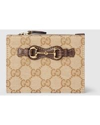 Gucci - Small Wallet With Horsebit, Gg Canvas - Lyst