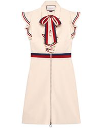 Gucci Sylvie Web Stretch Jersey Dress - White