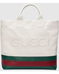 Gucci - Bolso Tote de Lona con Detalle En Relieve - Lyst