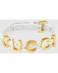 Gucci - Armband aus Leder mit ""-Detail - Lyst