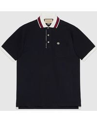 Gucci - Polo In Piqué Di Cotone Con Doppia G - Lyst