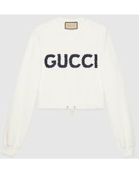Gucci - Sweatshirt Aus Baumwolljersey Mit Kordelzug - Lyst