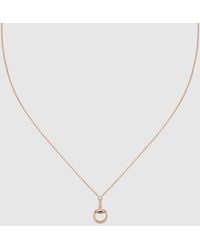 Gucci - Horsebit Diamond 18K Pendant Necklace - Lyst