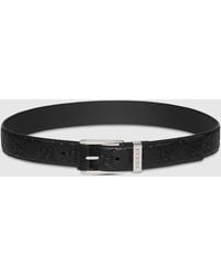 Gucci - Embossed Gg Belt With Squared Buckle, Size 100 - Lyst