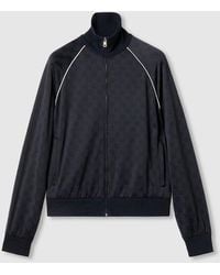 Gucci - Nylon Cotton Gg Jacquard Track Top - Lyst