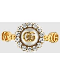 Gucci - Bague GG Marmont Avec Fleur Et Double G - Lyst