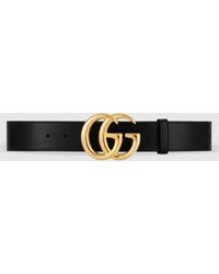Gucci - GG Marmont Gürtel Aus Leder Mit Glänzender Schnalle - Lyst