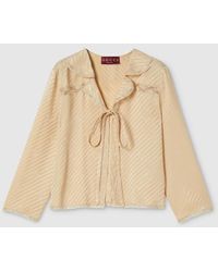 Gucci - Diagonal Gg Silk Jacquard Shirt - Lyst