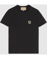 Gucci - T-shirt In Jersey Di Cotone Con Incrocio GG - Lyst