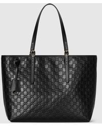 Gucci - Gg Emblem Large Tote Bag, Leather - Lyst