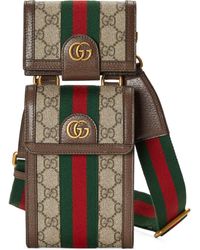 Gucci Ophidia Mini Tasche und abnehmbare Brieftasche - Natur