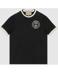 Gucci - T-Shirt Aus Baumwolljersey Mit Stickerei - Lyst