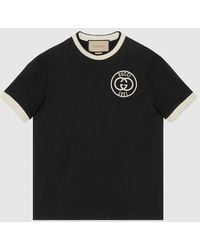 Gucci - Camiseta De Punto De Algodón Con Bordado, Talla - Lyst