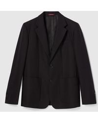 Gucci - Single Breasted Cotton Canvas Jacket - Lyst