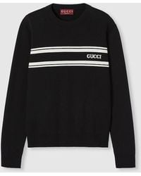 Gucci - Silk Cotton Sweater With Intarsia - Lyst