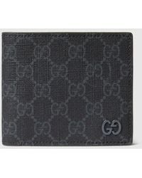 Gucci - Portamonedas Con Gg E Interior Gris - Lyst