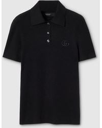 Gucci - Cashmere Silk Polo Shirt With Embroidery - Lyst