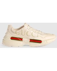 Gucci - Rhyton Sneakers Aus Leder Mit Logoprint - Lyst