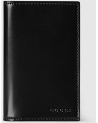 Gucci - Bi-Fold Embossed Card Case, , Leather - Lyst