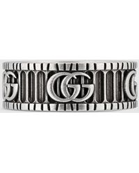 Gucci - Silver Ring With Double G - Lyst