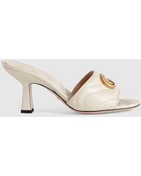 Gucci - Double G Leather Sandal - Lyst